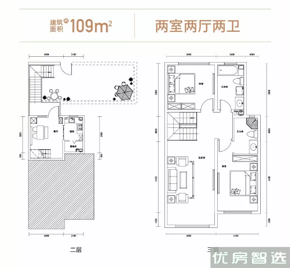 建面建筑面积：约109平米