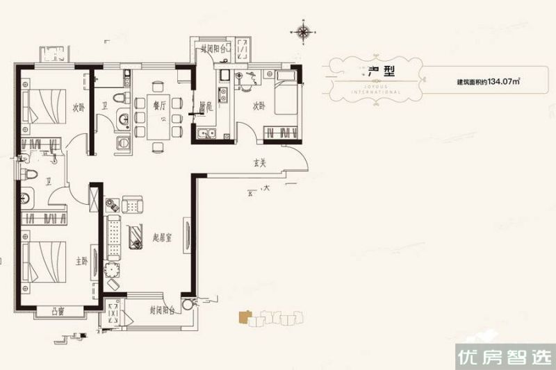 建面建筑面积：约75平米