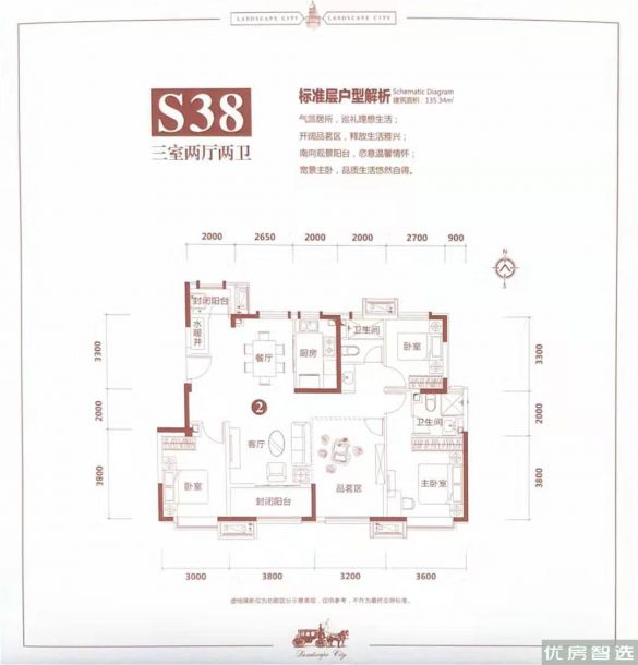 建面建筑面积：约135平米