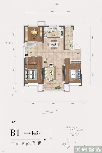 建面建筑面积：约143平米