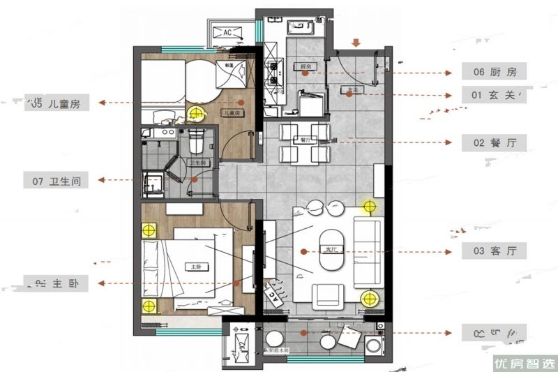 建面建筑面积：约77平米