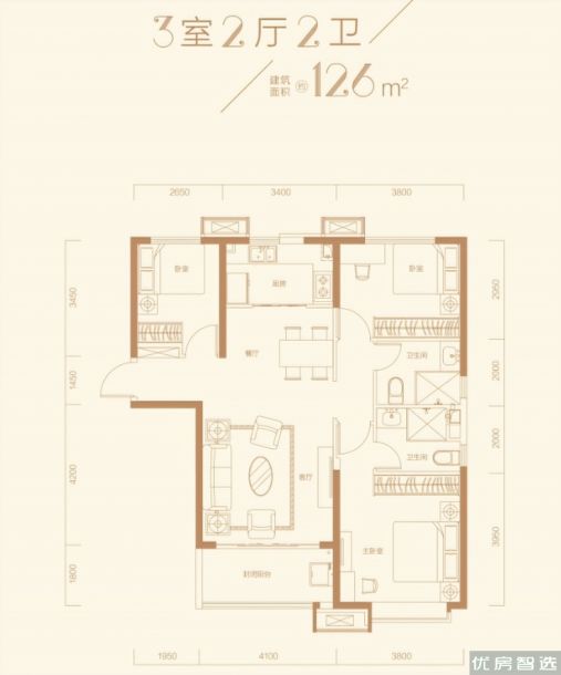 建面建筑面积：约126平米