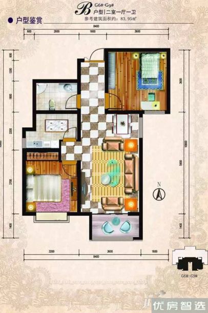 建面建筑面积：约90平米