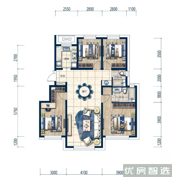 建面建筑面积：约125平米