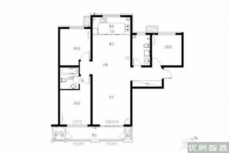 建面建筑面积：约95平米