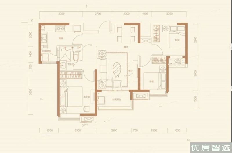 建面建筑面积：约101平米