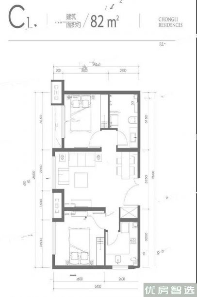 建面建筑面积：约53平米