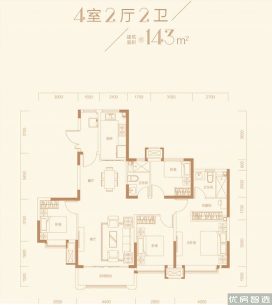 建面建筑面积：约143平米