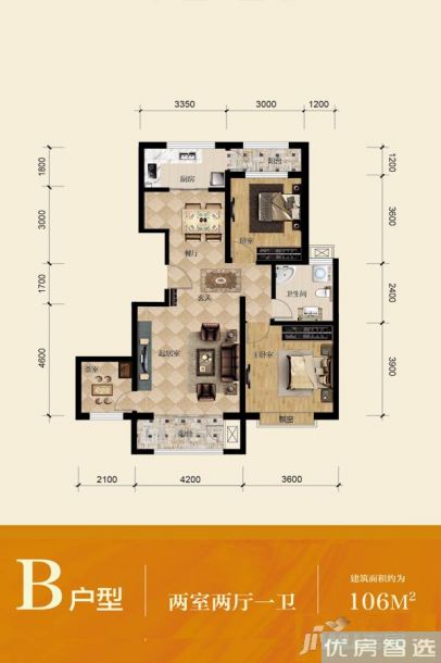 建面建筑面积：约110平米