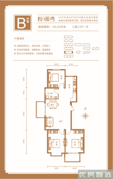 建面建筑面积：约125平米