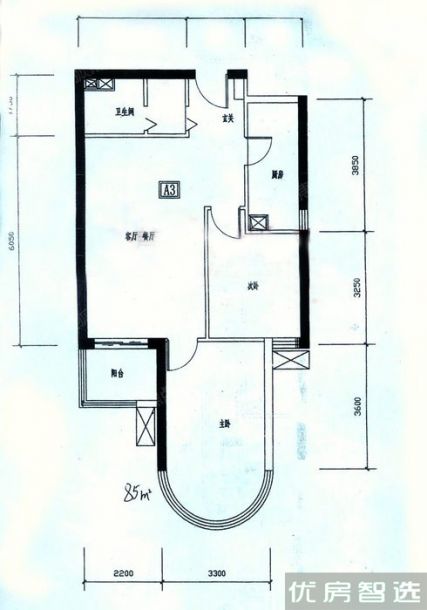 建面建筑面积：约85平米