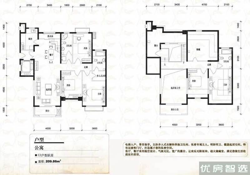 建面建筑面积：约210平米