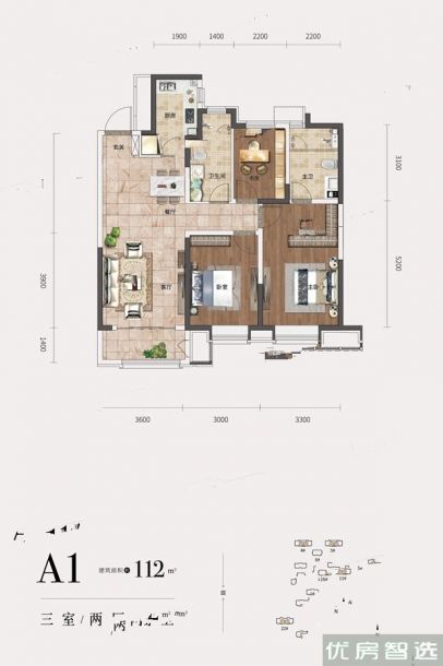 建面建筑面积：约112平米