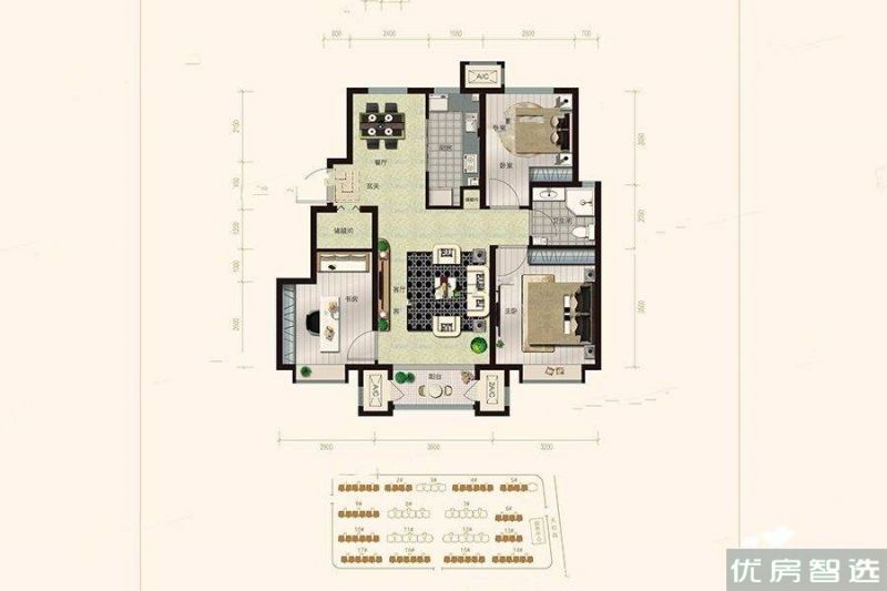 建面建筑面积：约102平米