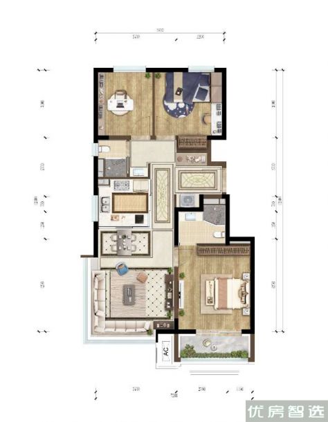 建面建筑面积：约50平米