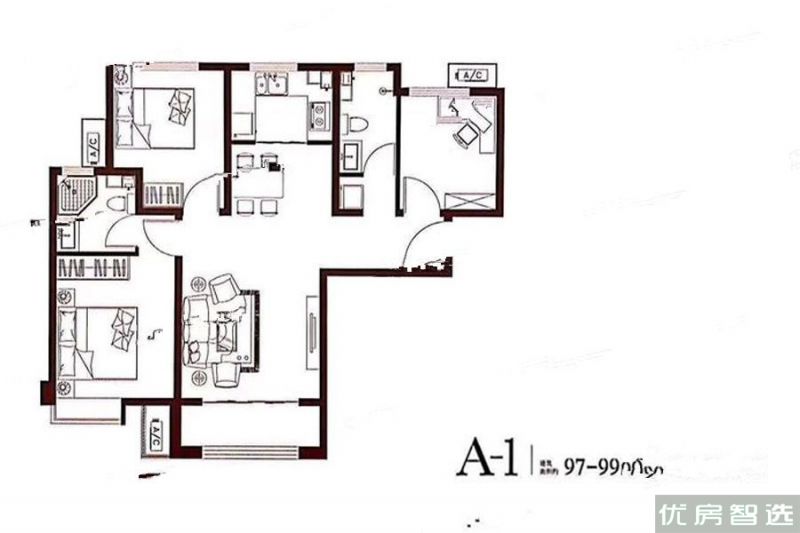 建面建筑面积：约99平米