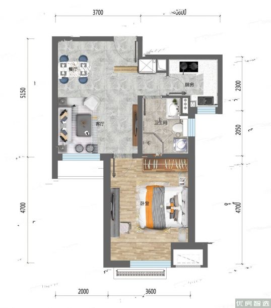 建面建筑面积：约63平米