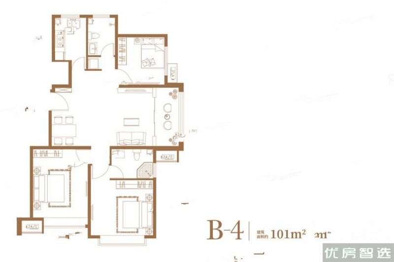 建面建筑面积：约101平米