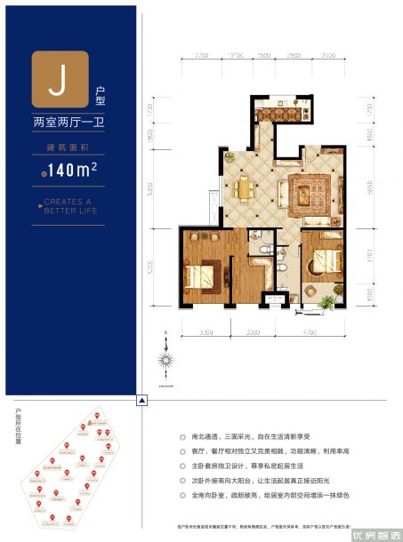 建面建筑面积：约140平米