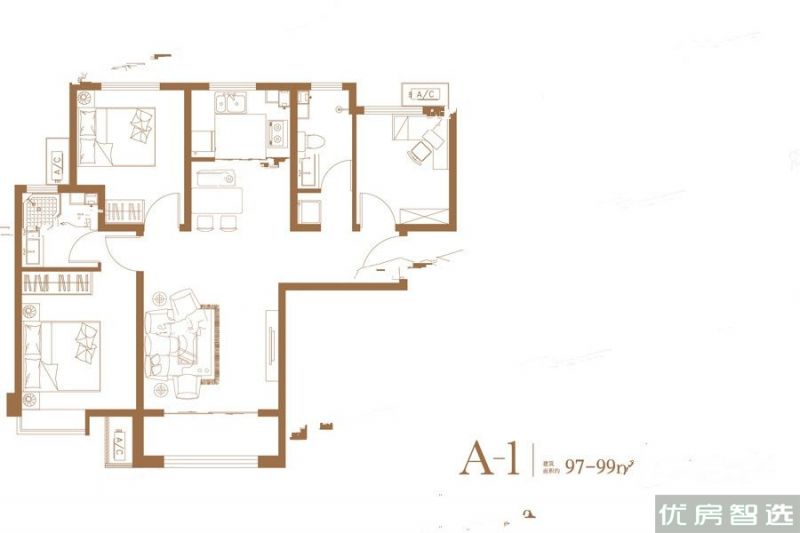 建面建筑面积：约97平米