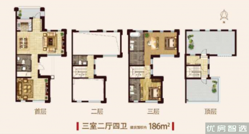 建面建筑面积：约186平米