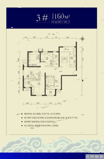 建面建筑面积：约160平米