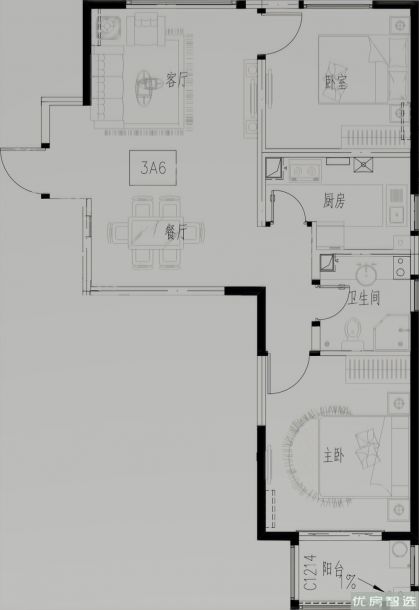 建面建筑面积：约85平米