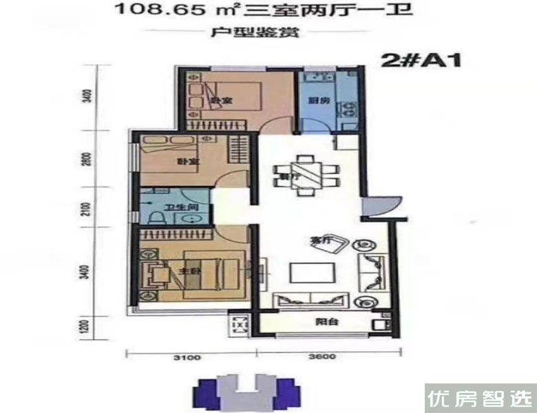 建面108.65